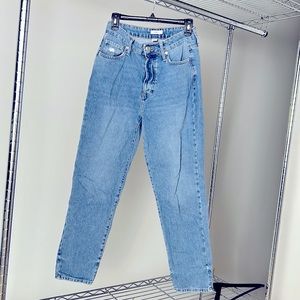 Light washed mom blue jeans